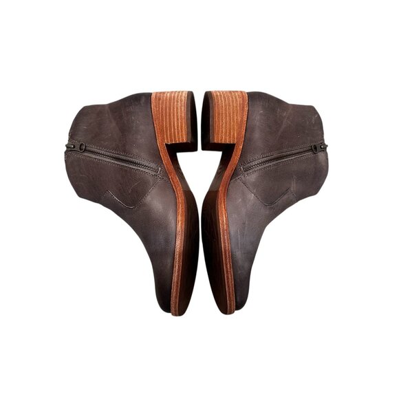 Kork Ease Casper Western Ankle Boots Womens 9 Brown Leather Bohemian Cowgirl Zip - Picture 12 of 14